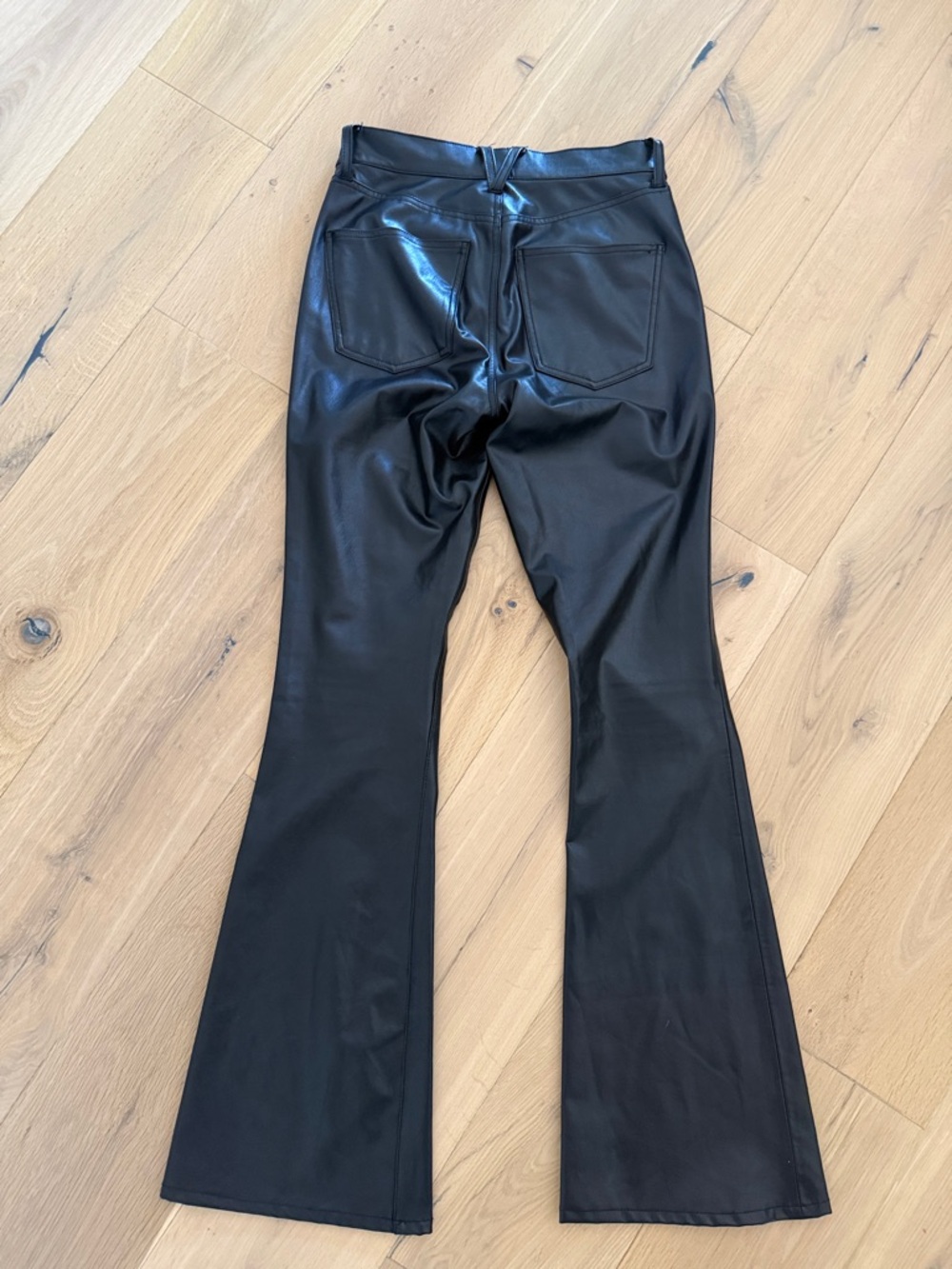 Veronica Beard Black Faux Leather Flare Jeans - Picture 5 of 6